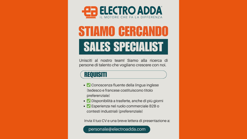 OPPORTUNITÀ DI CARRIERA | SALES SPECIALIST
